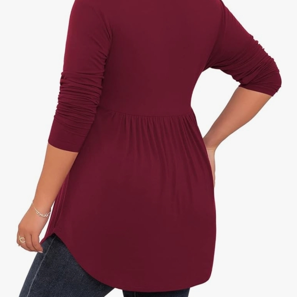 Elegant Burgundy Women's Tunic Top
